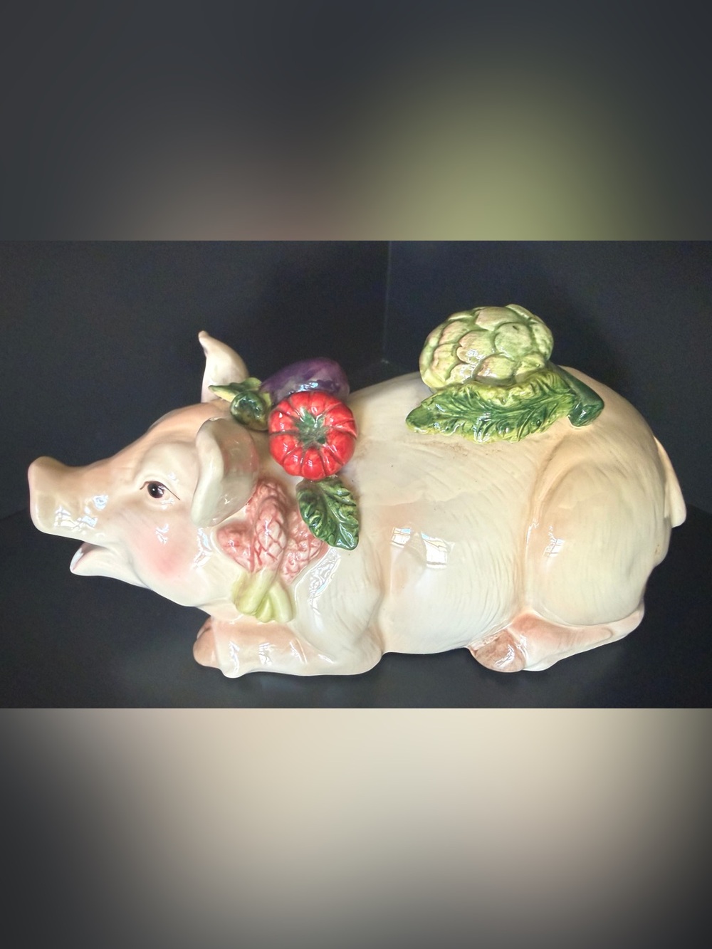 Kaldun & Bogle Piggly Wiggly Pig Butter Dish Cover Ceramic